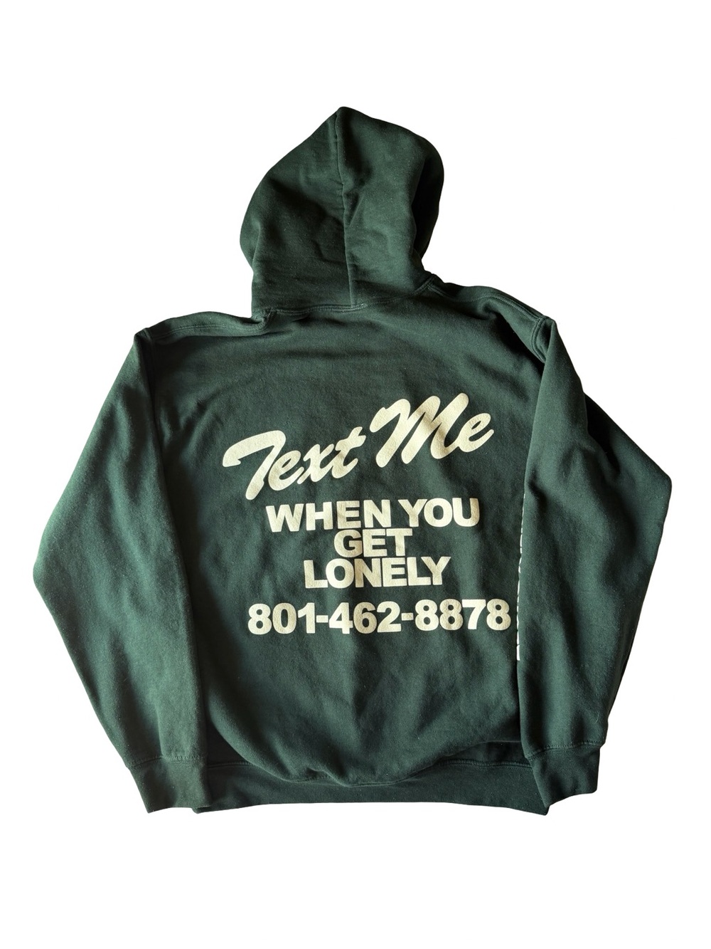LONELY GHOST Dark Green “Text Me” Graphic Hoodie